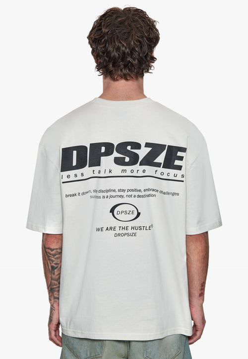 HEAVY OVERSIZE LESS TALK T-SHIRT LIGHT GREY