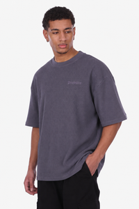 OVERSIZE WAFFLE SHIRT STEEL GREY