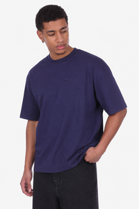 HEAVY OVERSIZE EMBO T-SHIRT NAVY