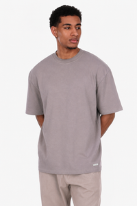 HEAVY OVERSIZE METAL PATCH BASIC T-SHIRT DRIFTWOOD