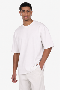 HEAVY OVERSIZE METAL PATCH T-SHIRT LIGHT GREY