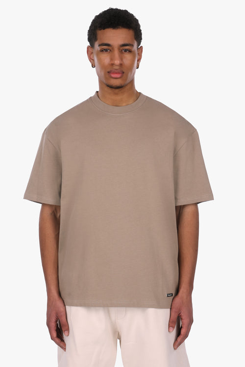 HEAVY OVERSIZE METAL PATCH T-SHIRT SILVER MINK