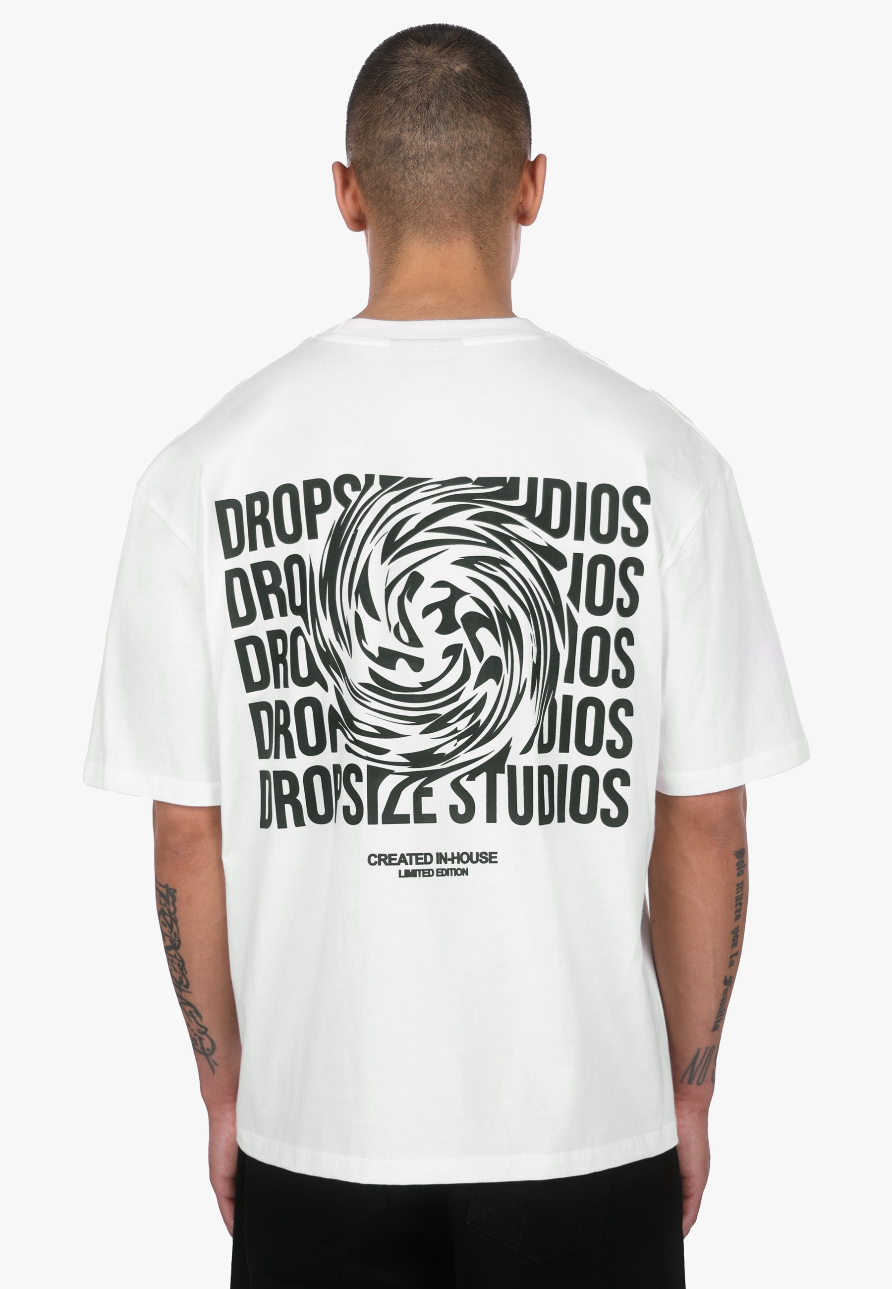 HEAVY OVERSIZE SWIRL T-SHIRT CREAM WHITE