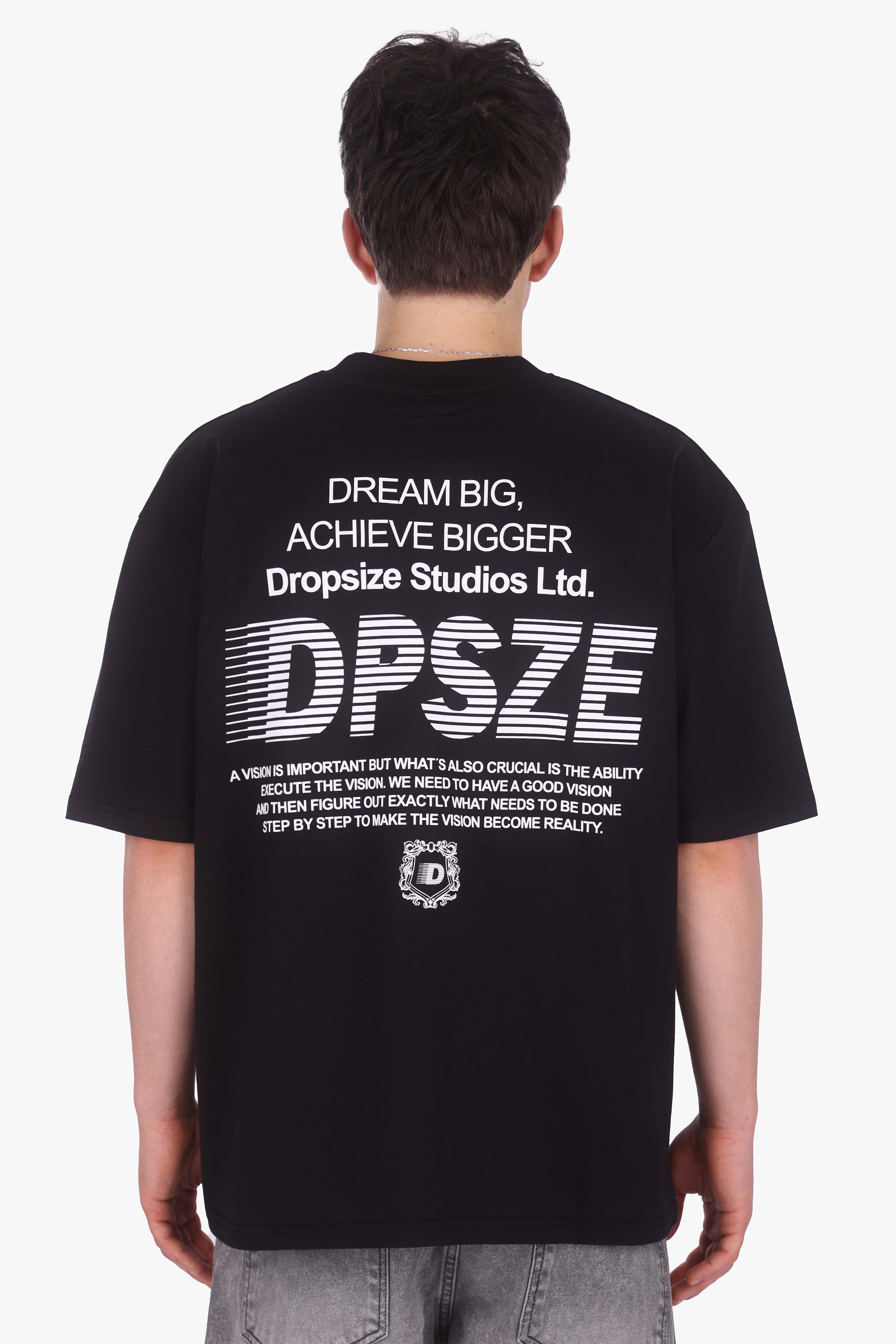 HEAVY OVERSIZE DPSZE LINES BACKPRINT T-SHIRT BLACK