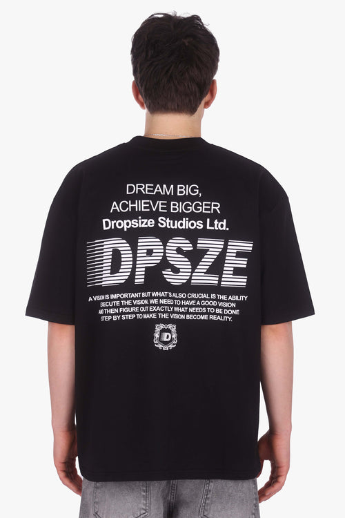 HEAVY OVERSIZE DPSZE LINES BACKPRINT T-SHIRT BLACK