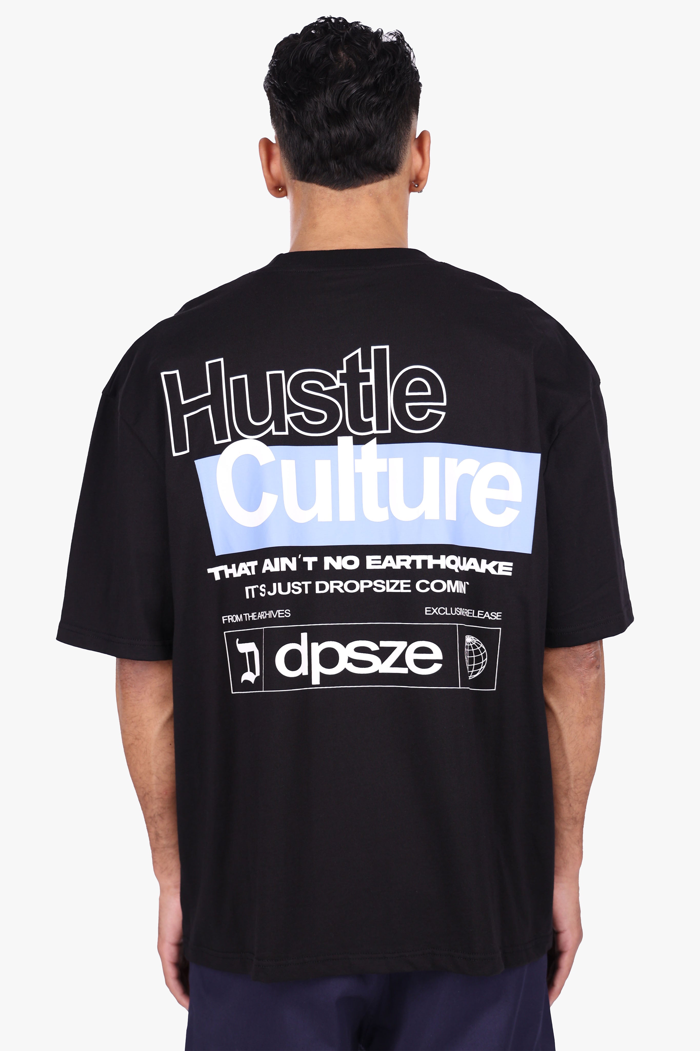 HEAVY OVERSIZE HUSTLE CULTURE T-SHIRT BLACK