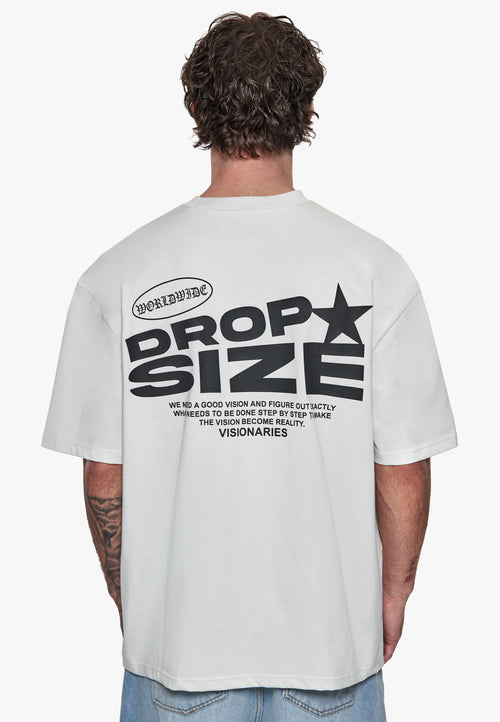 HEAVY OVERSIZE STAR BACKPRINT T-SHIRT LIGHT GREY