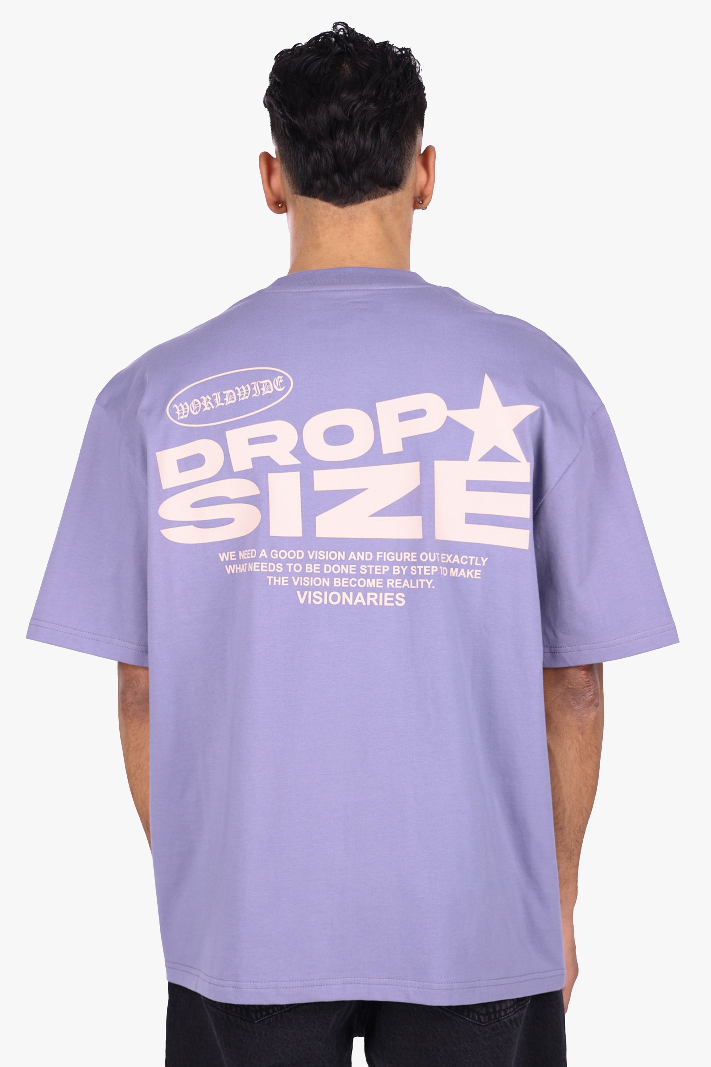 HEAVY OVERSIZE STAR BACKPRINT T-SHIRT BLUE GRANITE