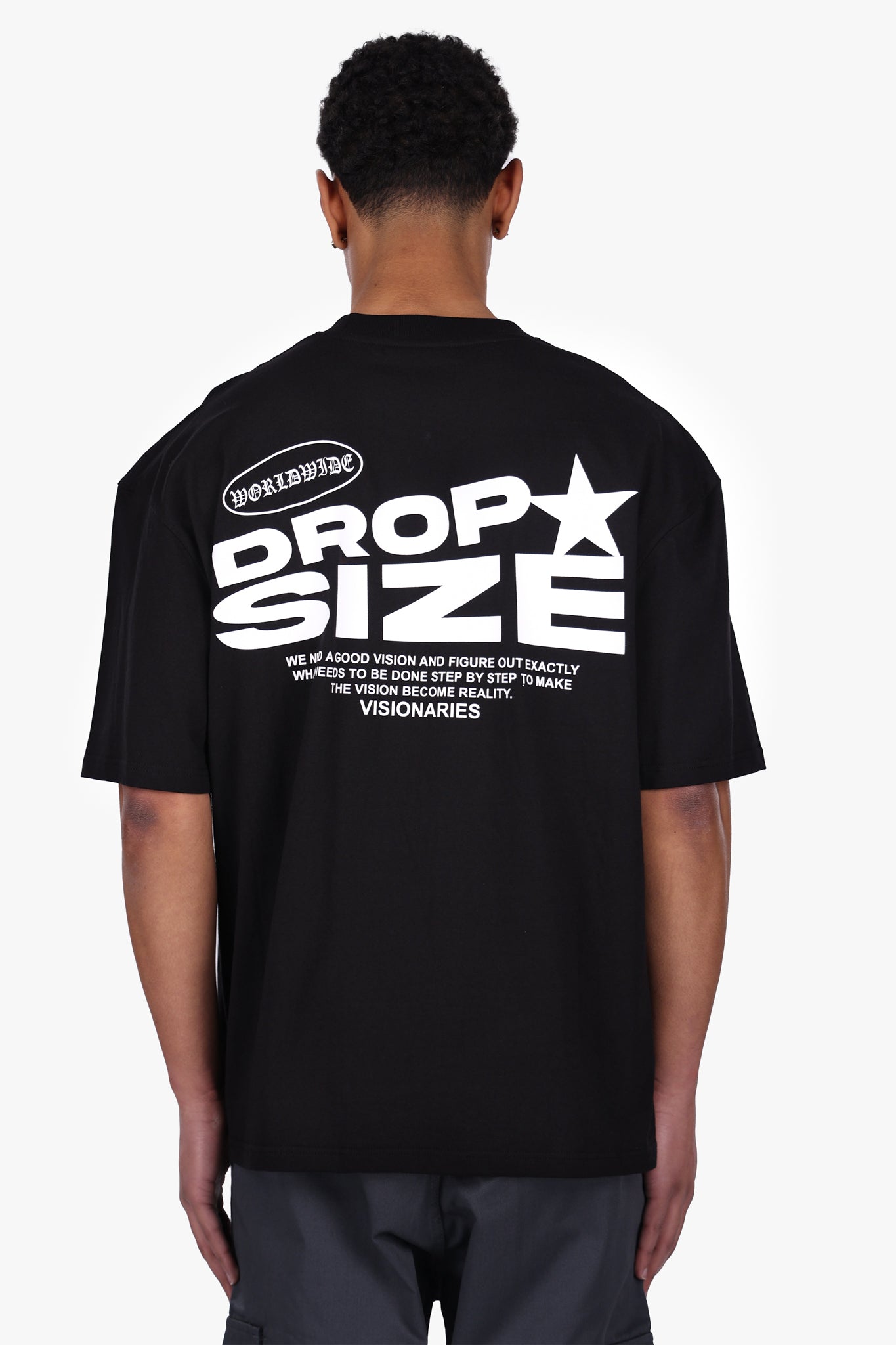 HEAVY OVERSIZE STAR BACKPRINT T-SHIRT BLACK