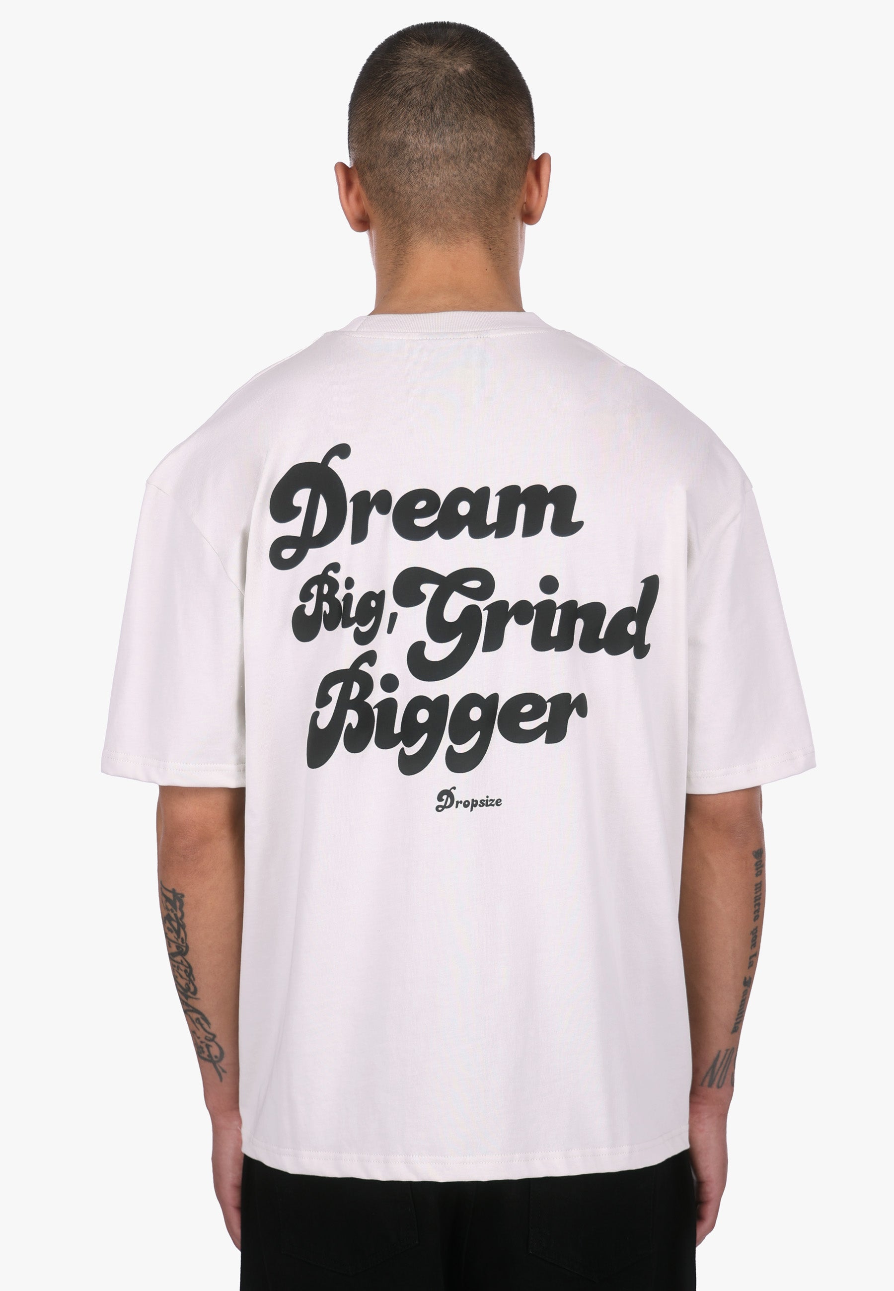 HEAVY OVERSIZED DREAM AND GRIND T-SHIRT LIGHT GREY