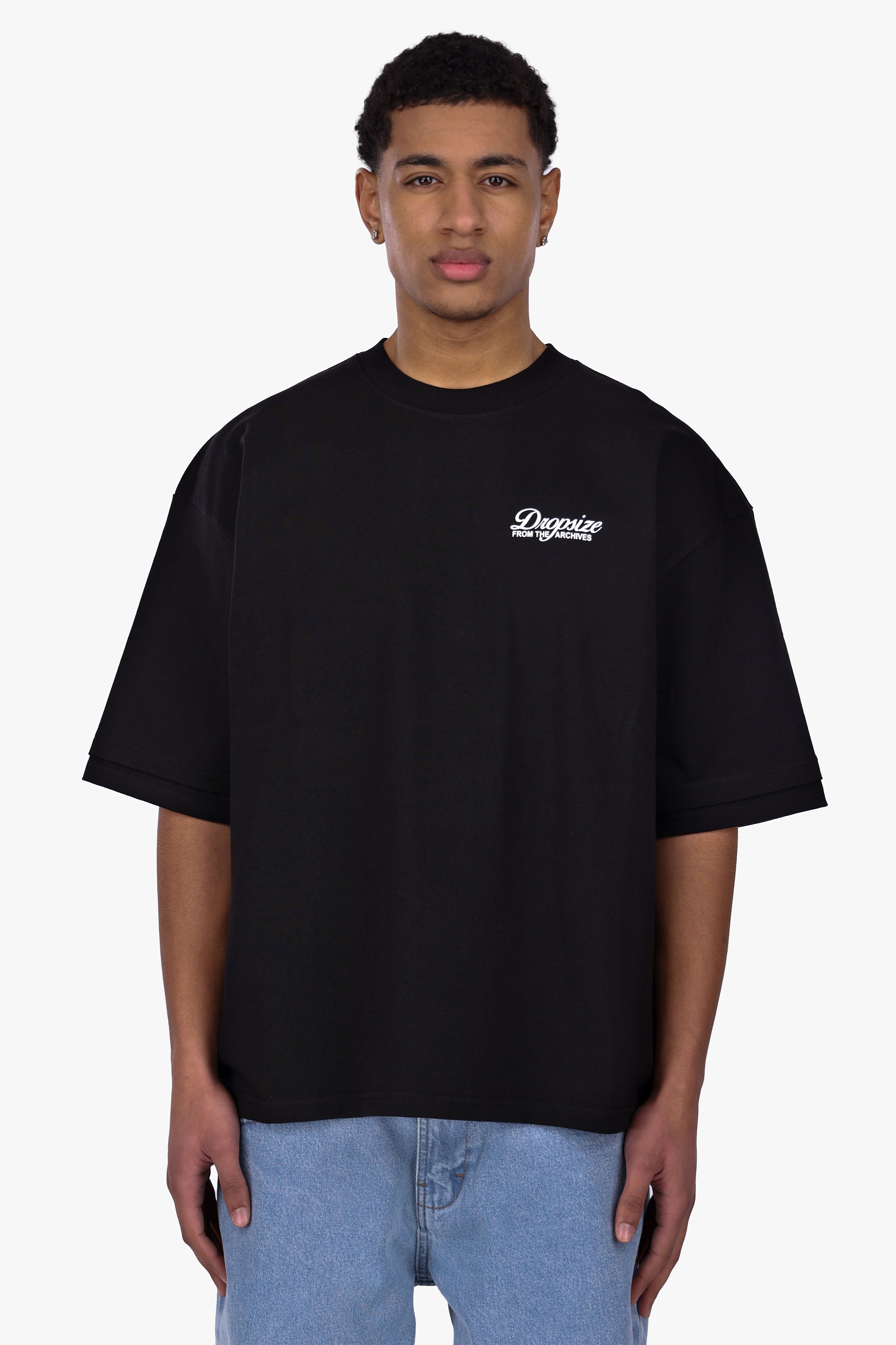 HEAVY OVERSIZE DOUBLE ARM T-SHIRT BLACK