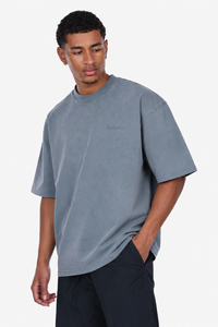 SIDE RIB T-SHIRT ACID WASHED GREY