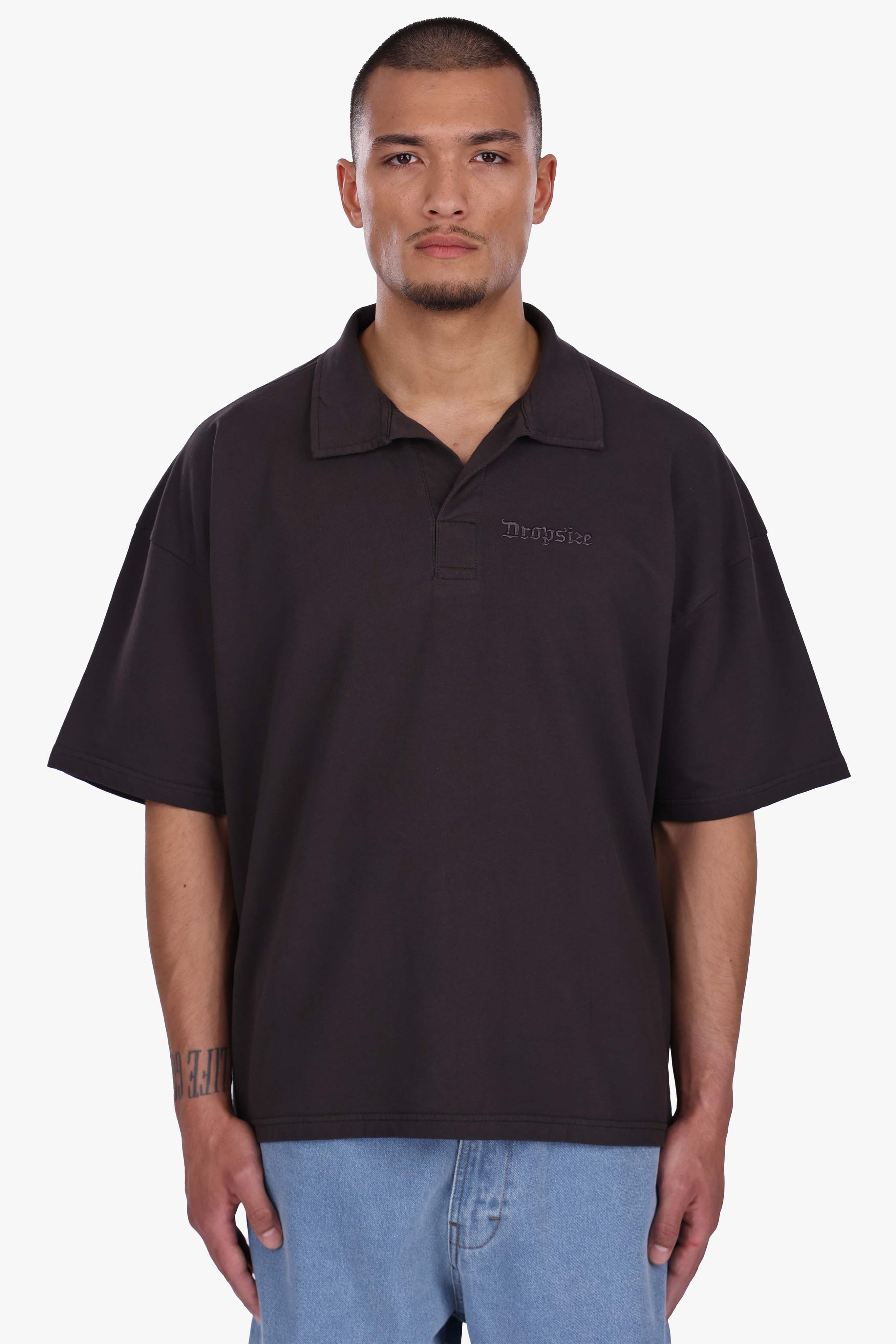 BASIC POLO SHIRT WASHED BLACK
