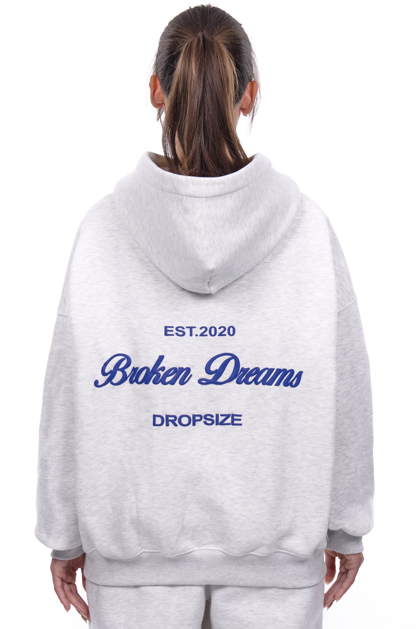 WOMENS BROKEN DREAMS HOODIE GREY MELANGE