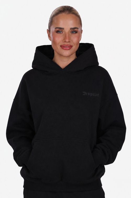 WOMEN BASIC COZY HOODIE BLACK