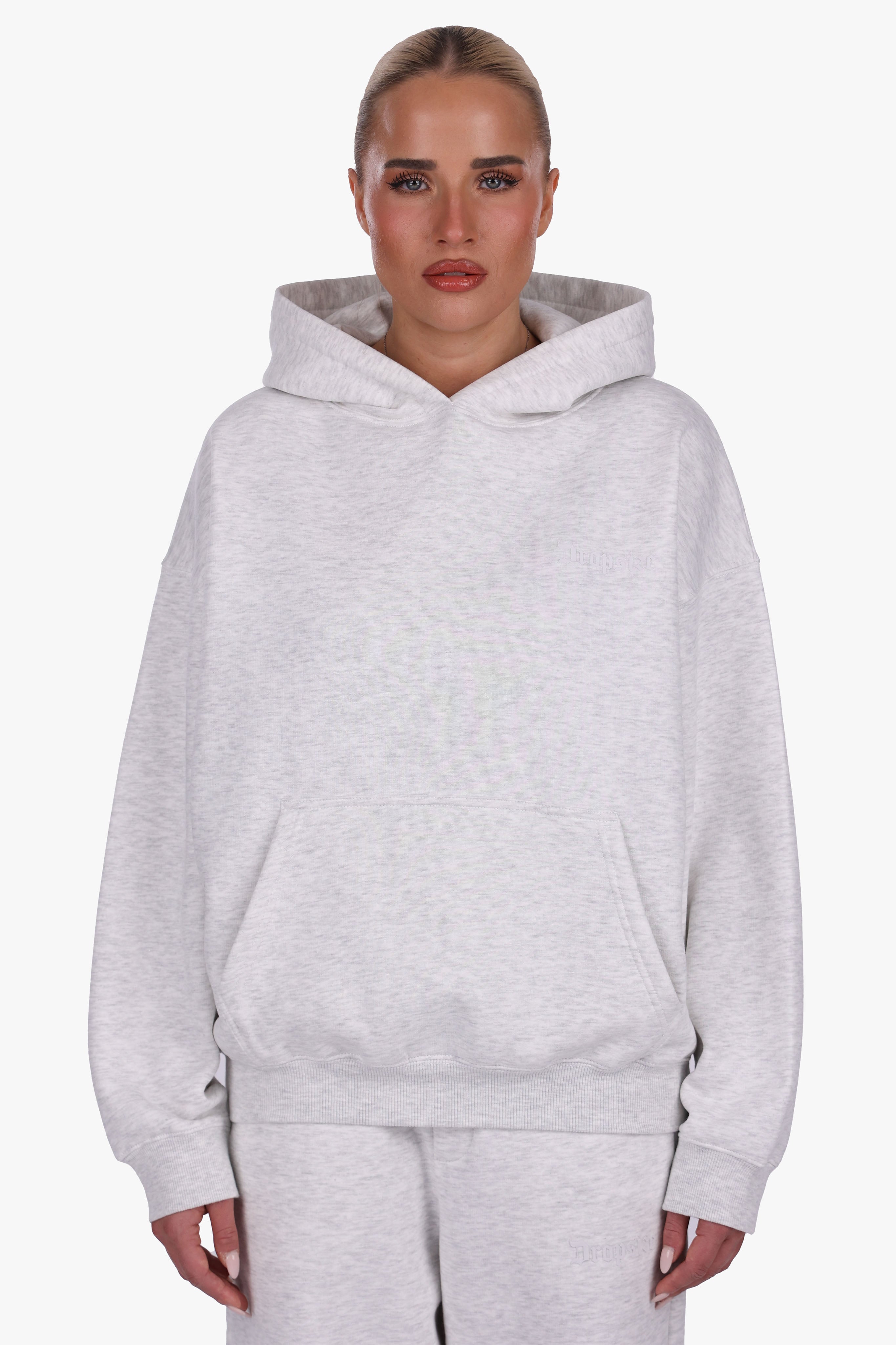 WOMEN BASIC COZY HOODIE GREY MELANGE