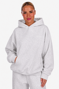 WOMEN BASIC COZY HOODIE GREY MELANGE