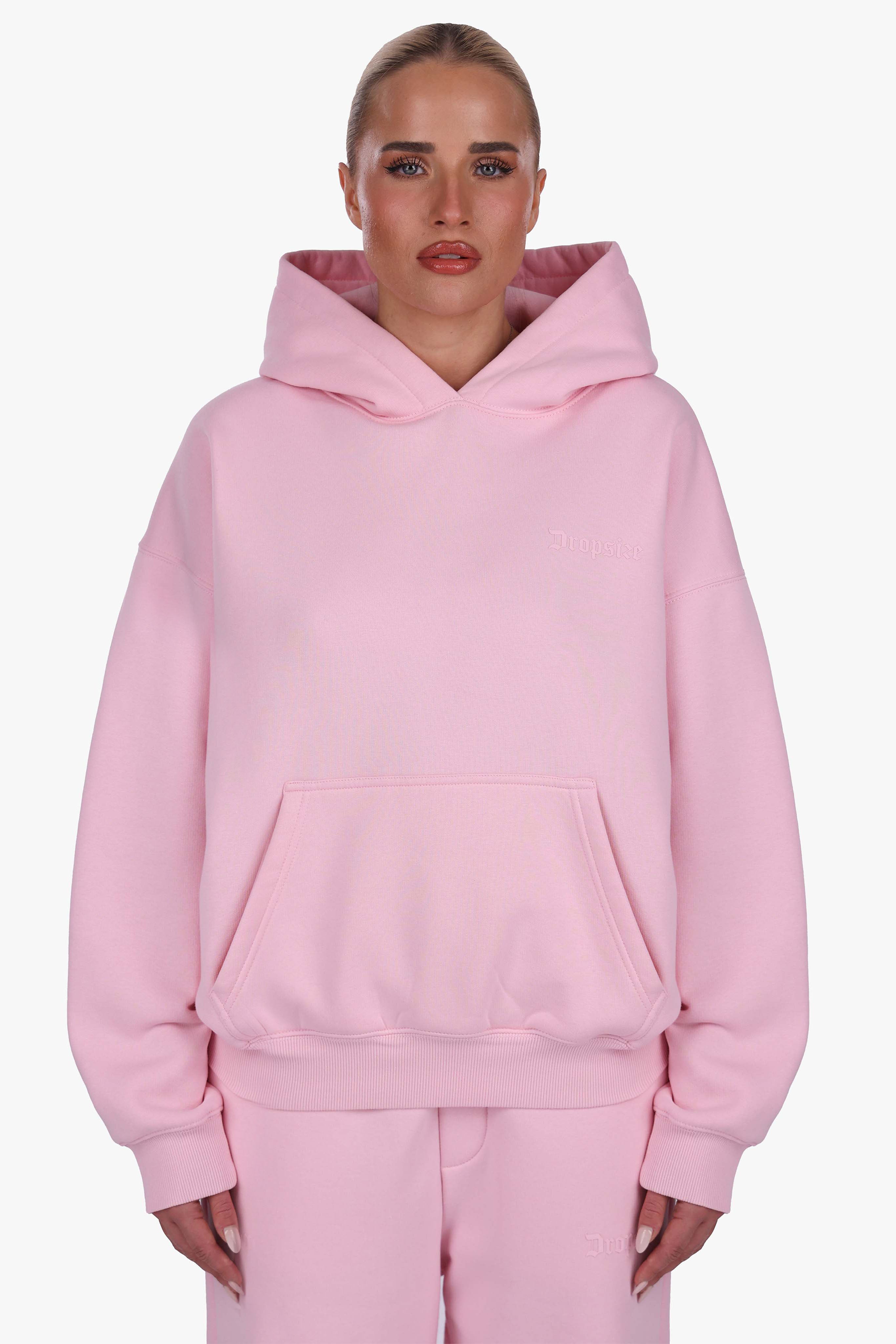 WOMEN BASIC COZY HOODIE PINK