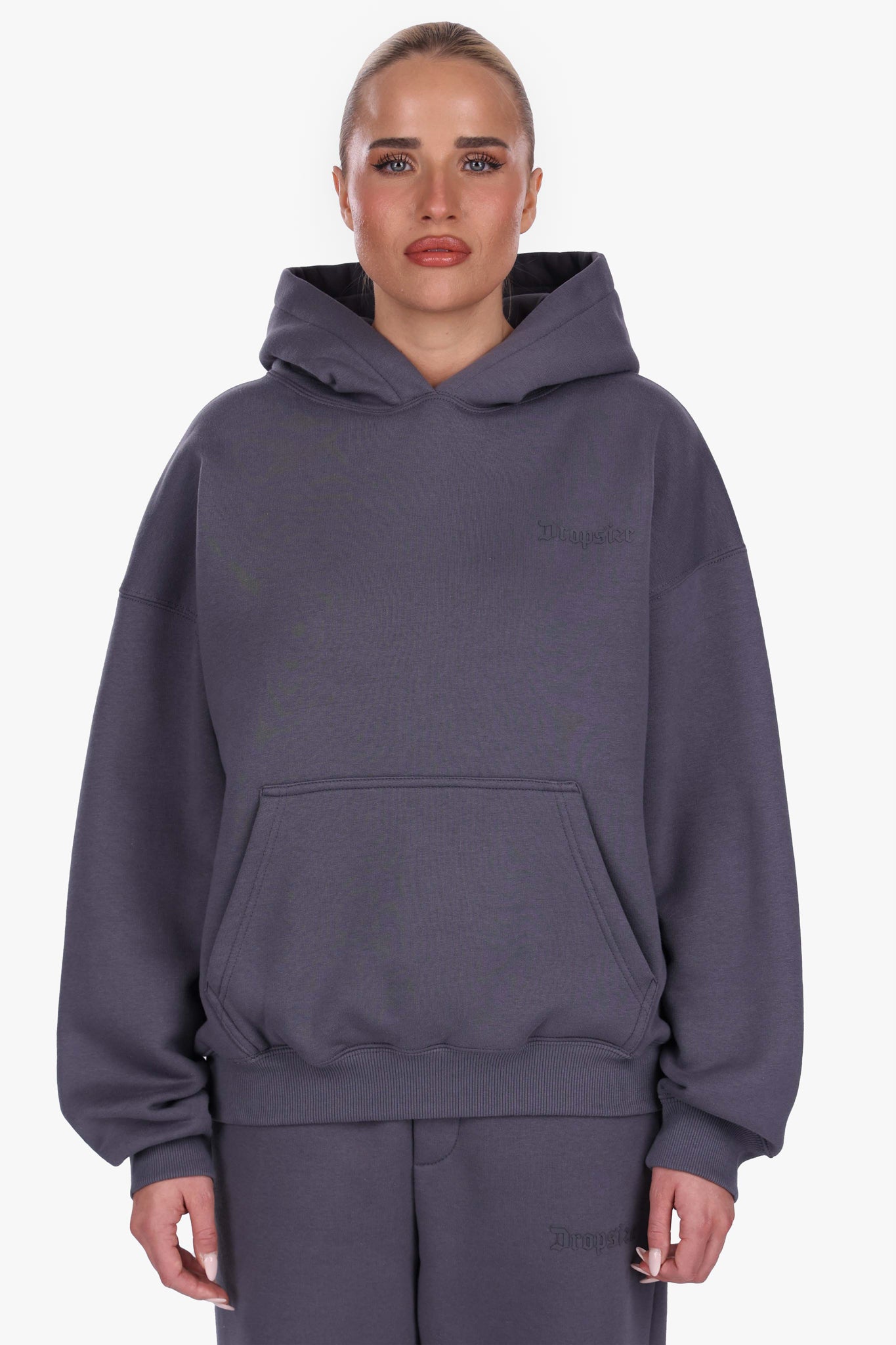 WOMEN BASIC COZY HOODIE STEEL GREY