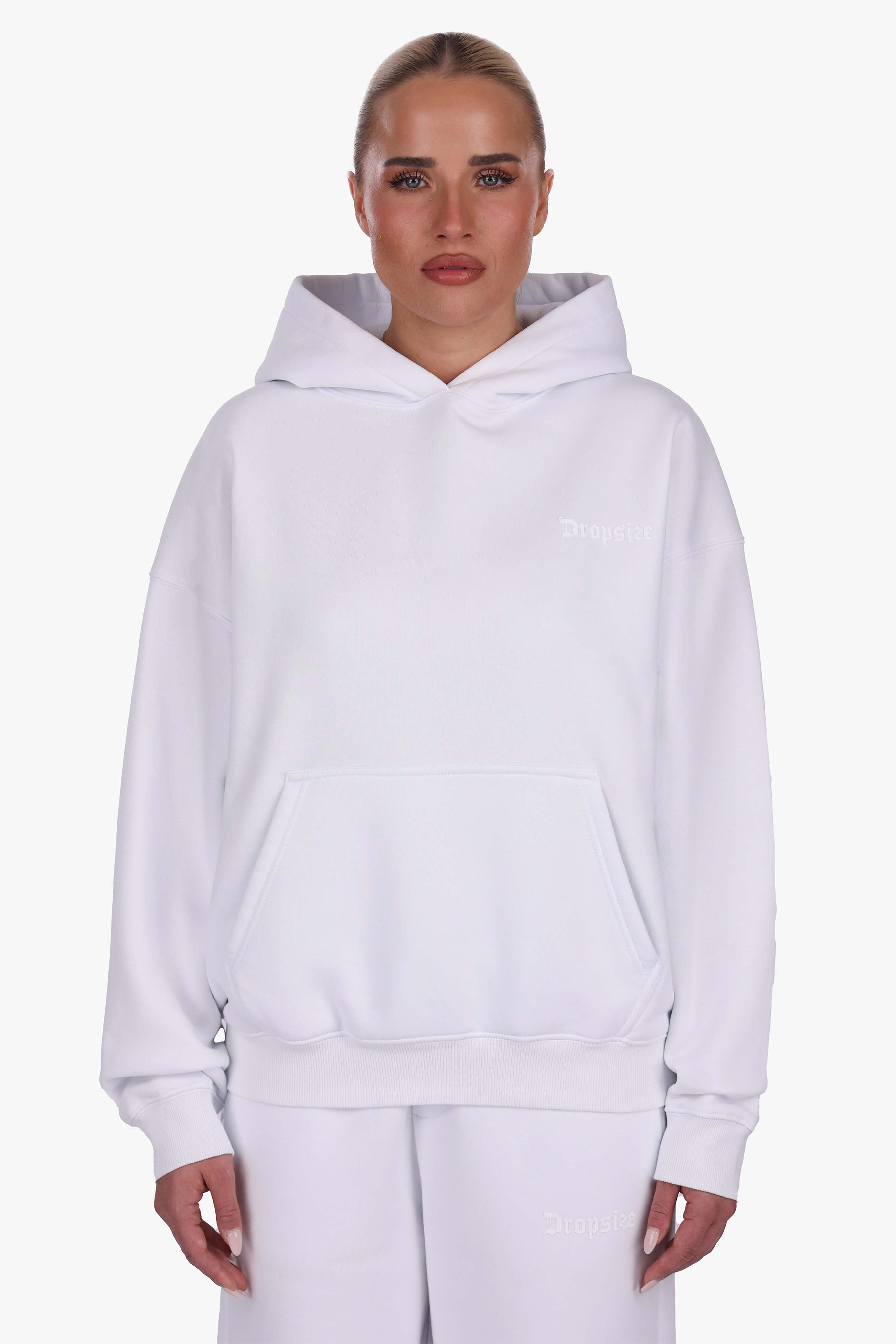 WOMEN BASIC COZY HOODIE WHITE