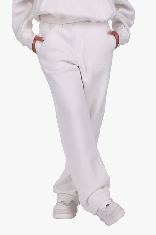 WOMEN BASIC COZY OPEN LEG JOGGER CREAM WHITE