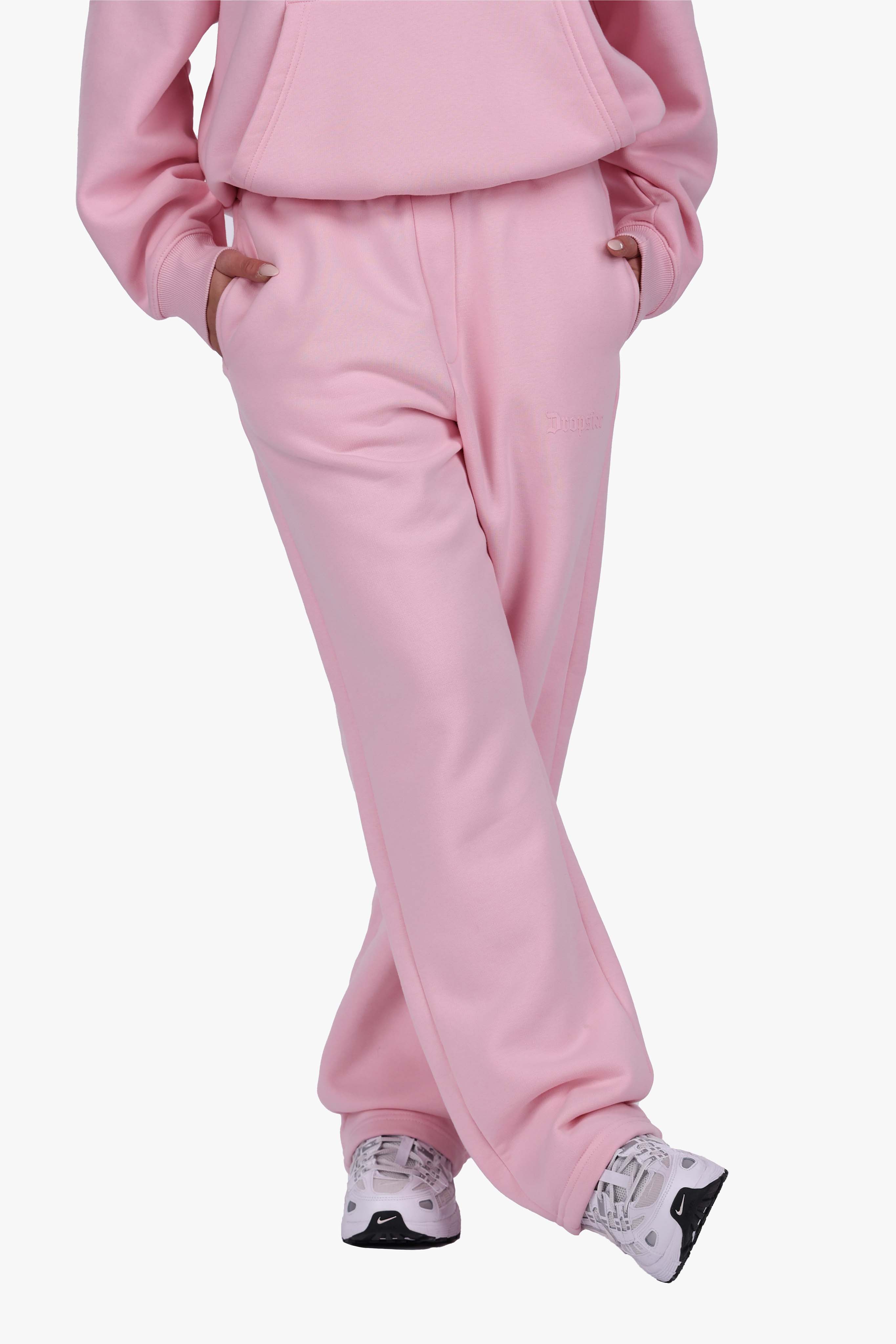 WOMEN BASIC COZY OPEN LEG JOGGER PINK