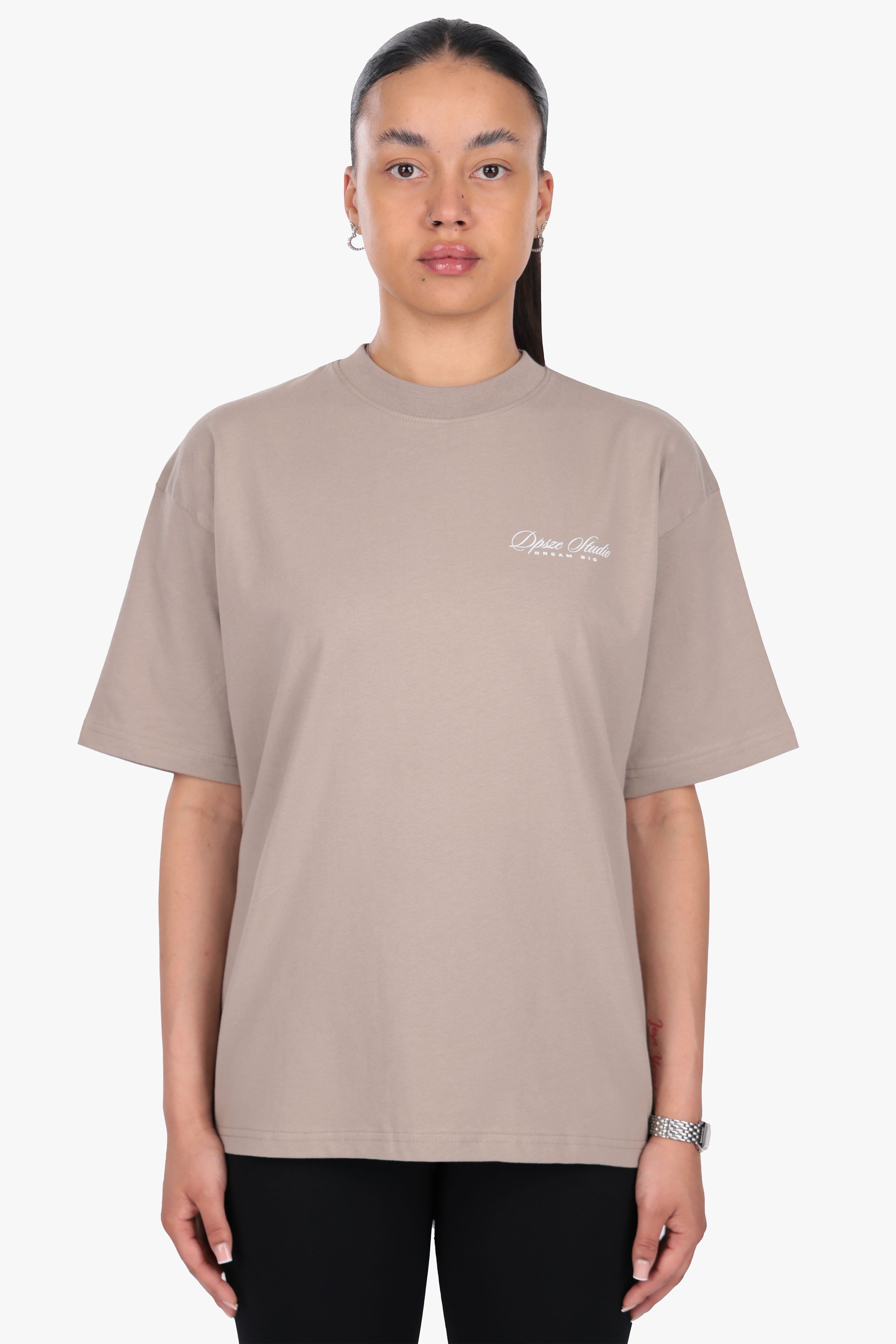 HEAVY OVERSIZE NEW STUDIO T-SHIRT SIMPLY TAUPE
