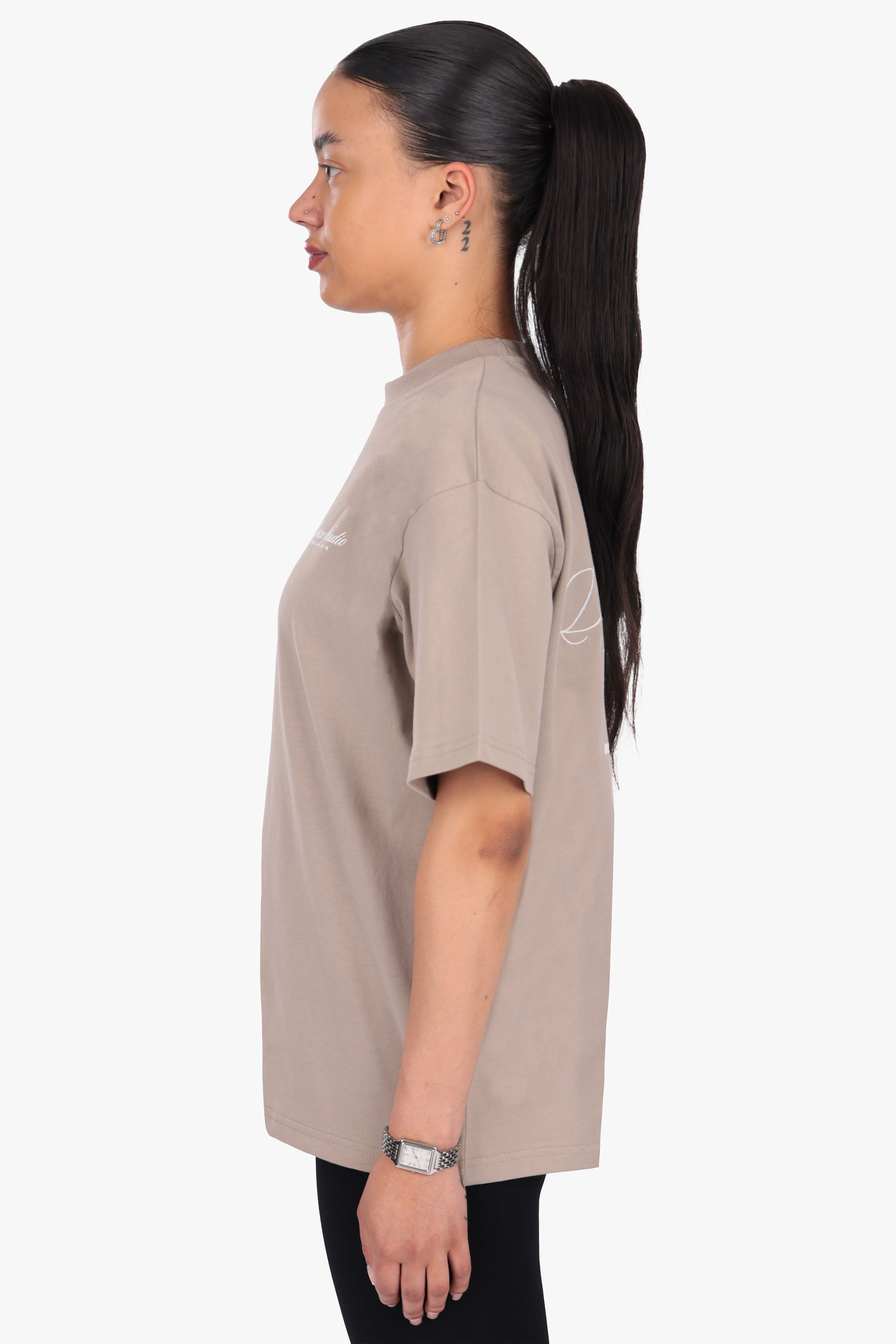HEAVY OVERSIZE NEW STUDIO T-SHIRT SIMPLY TAUPE