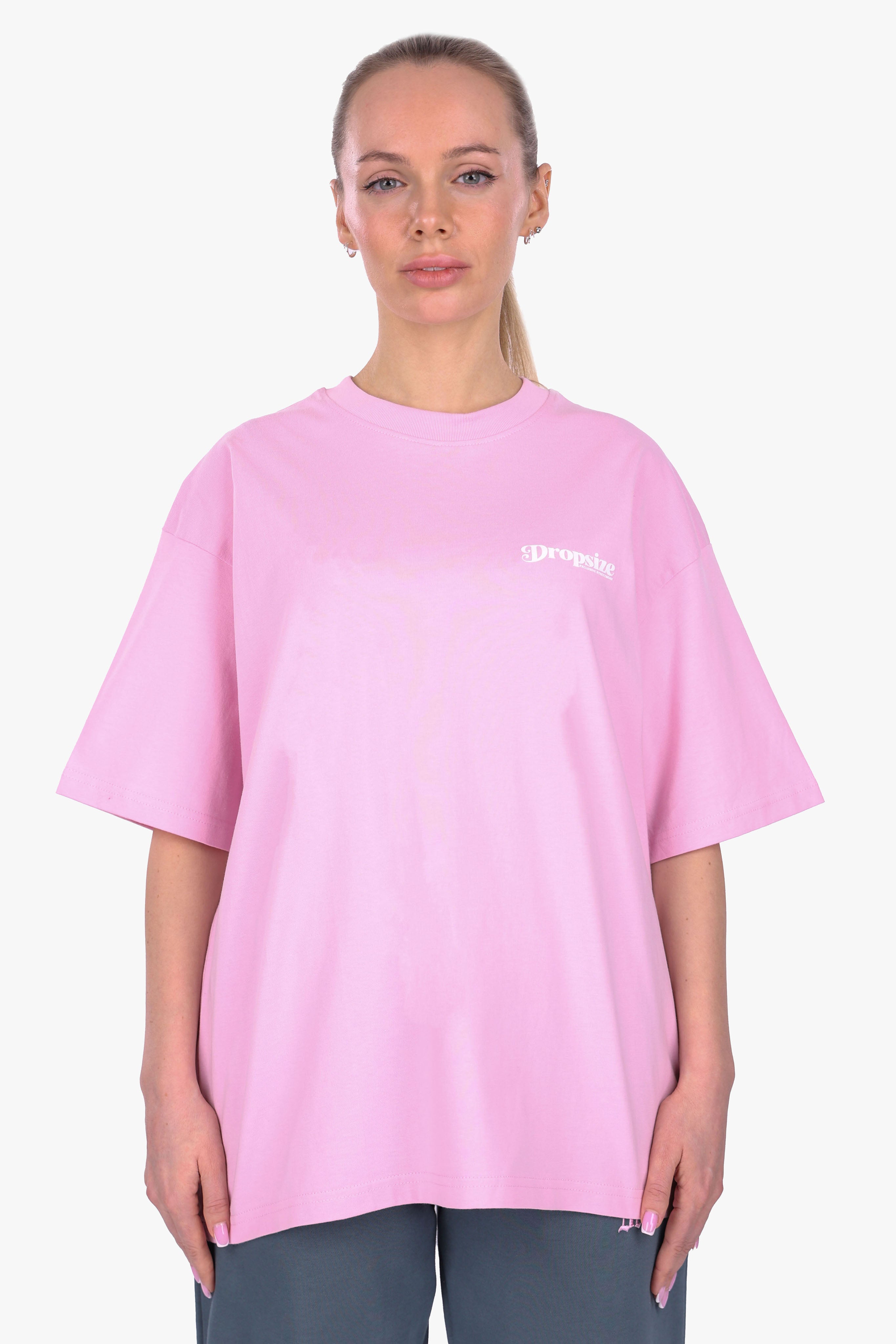 HEAVY OVERSIZE RAW AND REAL T-SHIRT PINK