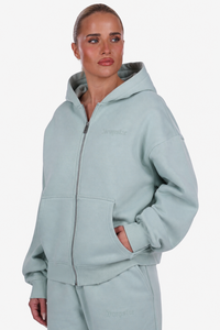 WOMEN BASIC COZY ZIP-HOODIE MINT