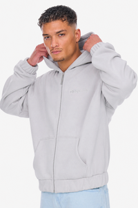 HEAVY OVERSIZE EMBO ZIP HOODIE VAPOR BLUE