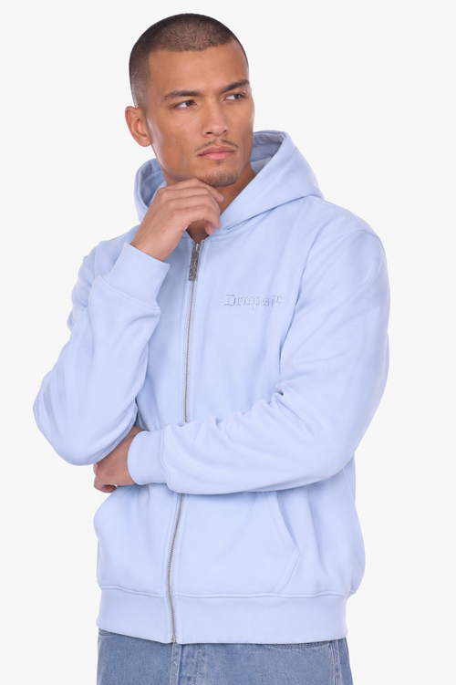 REGULAR FIT ZIP HOODIE BABY BLUE