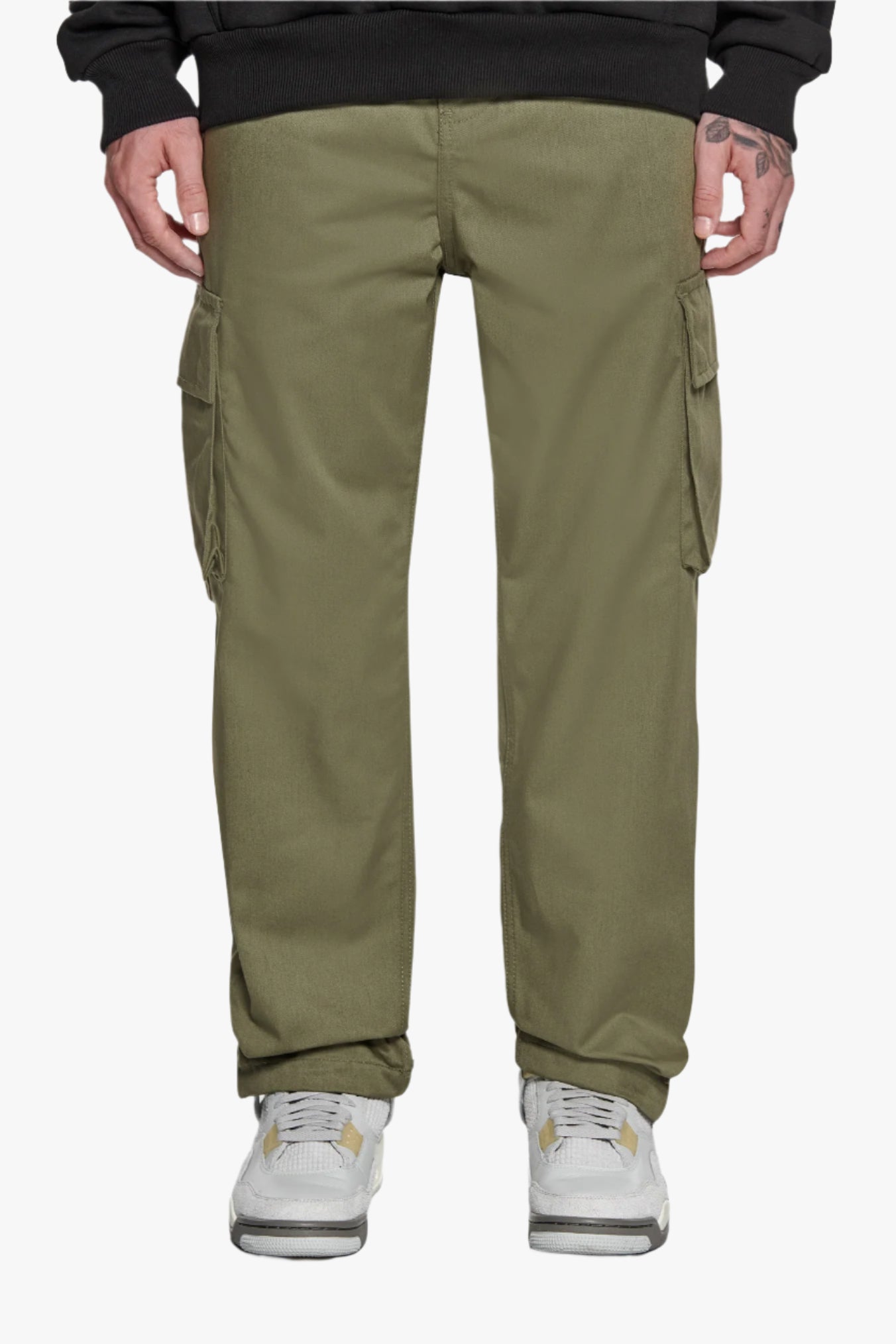 SINGLE CARGO POCKET WORK WEAR PANTS OLIVE