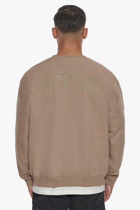 HEAVY OVERSIZE HD PRINT SWEATER SILVER MINK