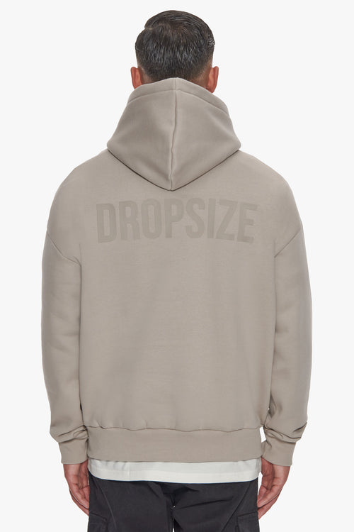 HEAVY OVERSIZE HD PRINT HOODIE SILVER GREY