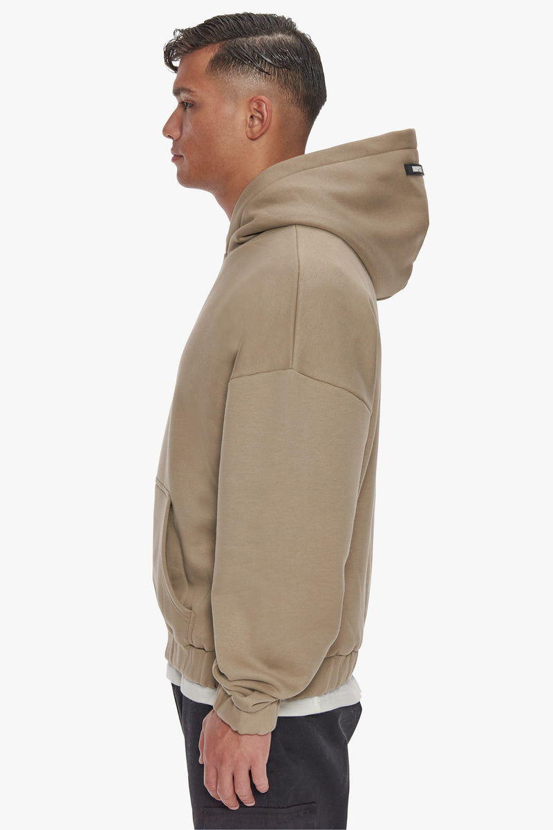 HEAVY OVERSIZE RUBBER PATCH HOODIE WEATHERED TEAK
