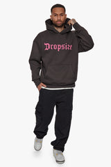 HEAVY OVERSIZE FROTTEE HOODIE WASHED BLACK