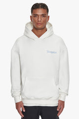 HEAVY BACKLOGO HOODIE WASHED WIT / BABY BLAUW