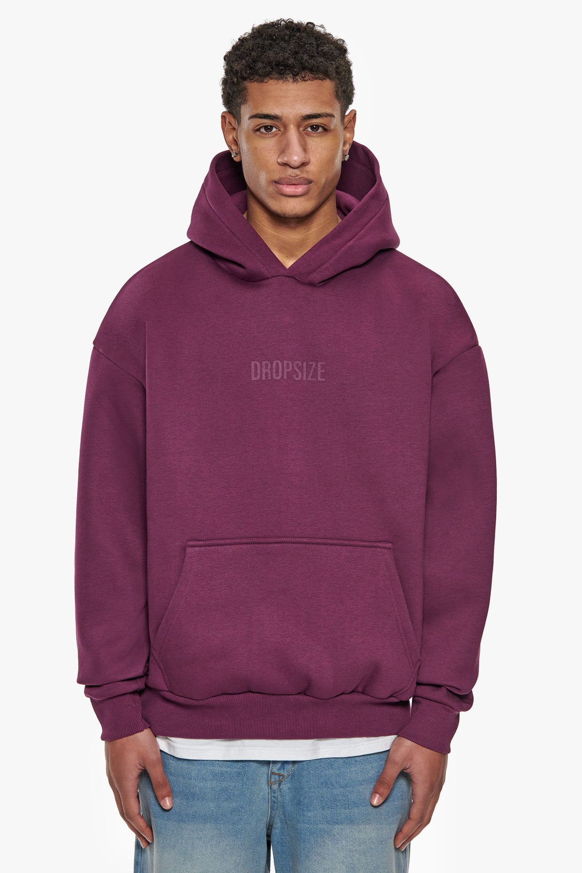 HEAVY OVERSIZE CENTER HD HOODIE GRAPE WINE – Dropsize