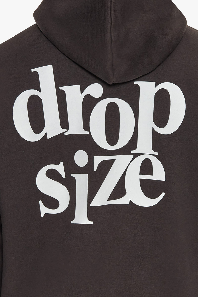 HEAVY OVERSIZE LETTERS HOODIE WASHED BLACK