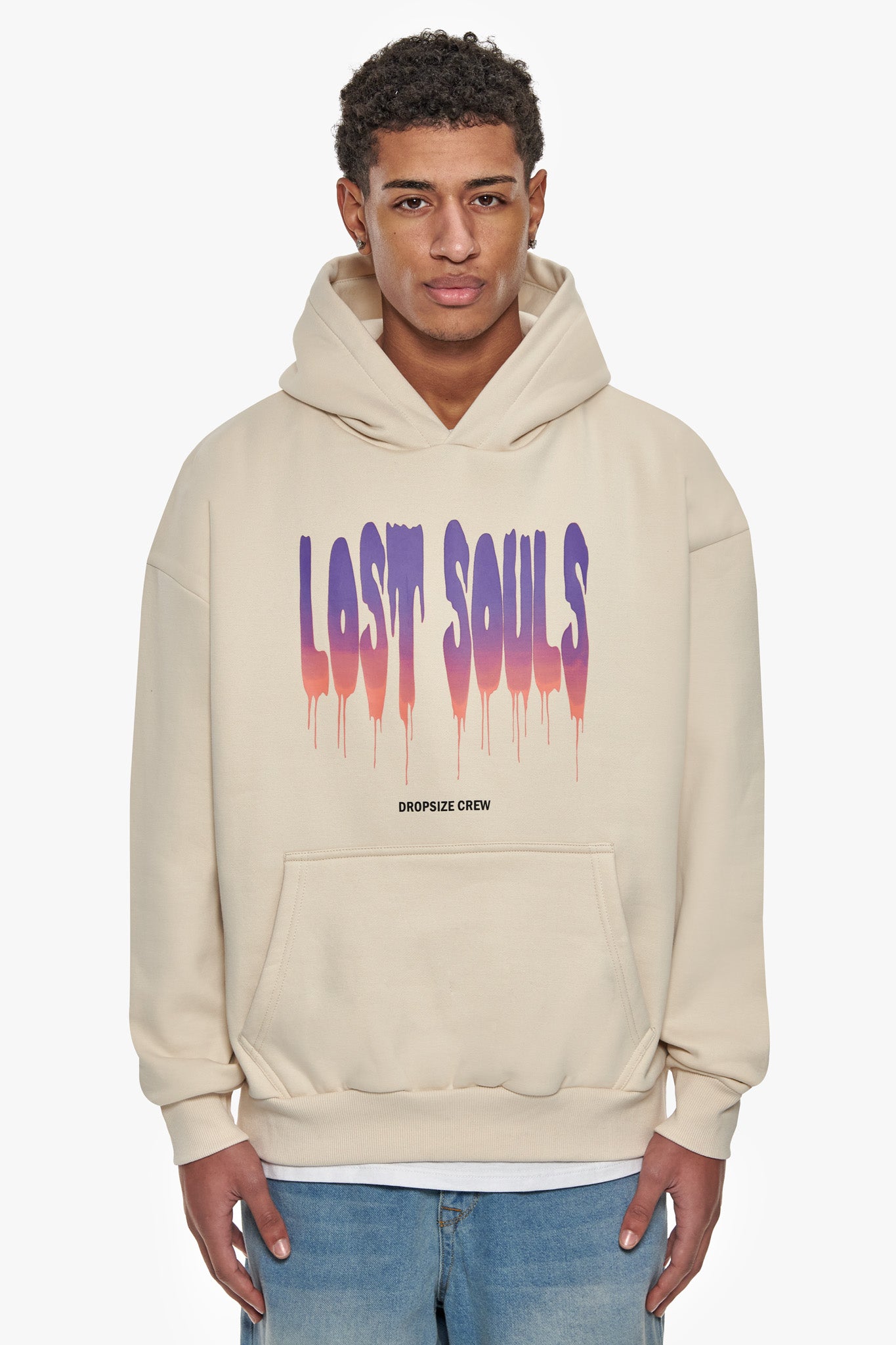 HEAVY OVERSIZE LOST SOULS HOODIE COCONUT MILK