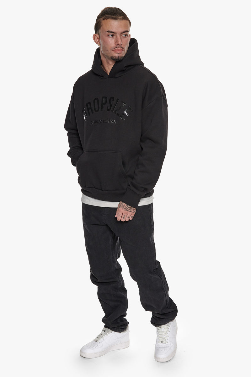 SUPER HEAVY OVERSIZE DS LIMITED HOODIE BLACK