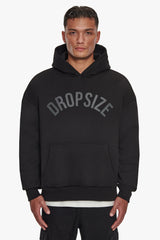 HEAVY OVERSIZE CURVED HOODIE BLACK