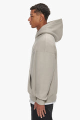 HEAVY OVERSIZE CURVED HOODIE STONE