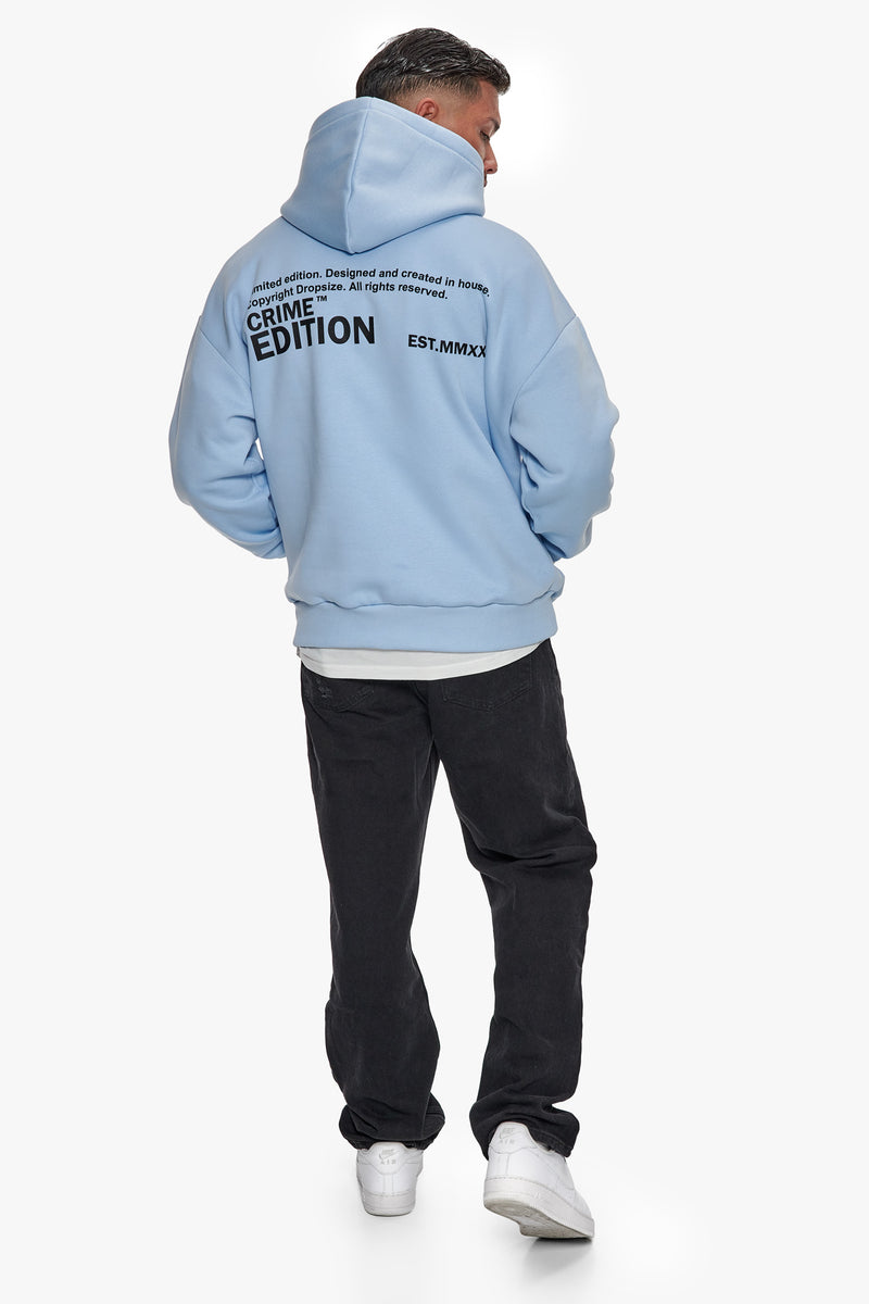 HEAVY OVERSIZE CRIME EDITION HOODIE BABY BLUE