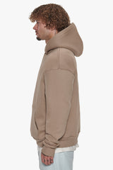 HEAVY OVERSIZE MIDDLE EMBO HOODIE SILVER MINK