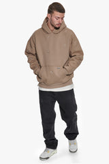 HEAVY OVERSIZE ALLOVER EMBO HOODIE SILVER MINK