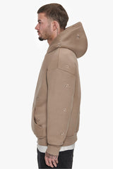 HEAVY OVERSIZE ALLOVER EMBO HOODIE SILVER MINK