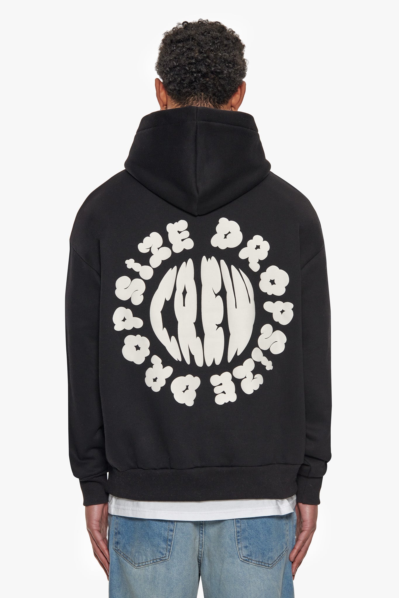HEAVY OVERSIZE CLOUD CREW HOODIE BLACK