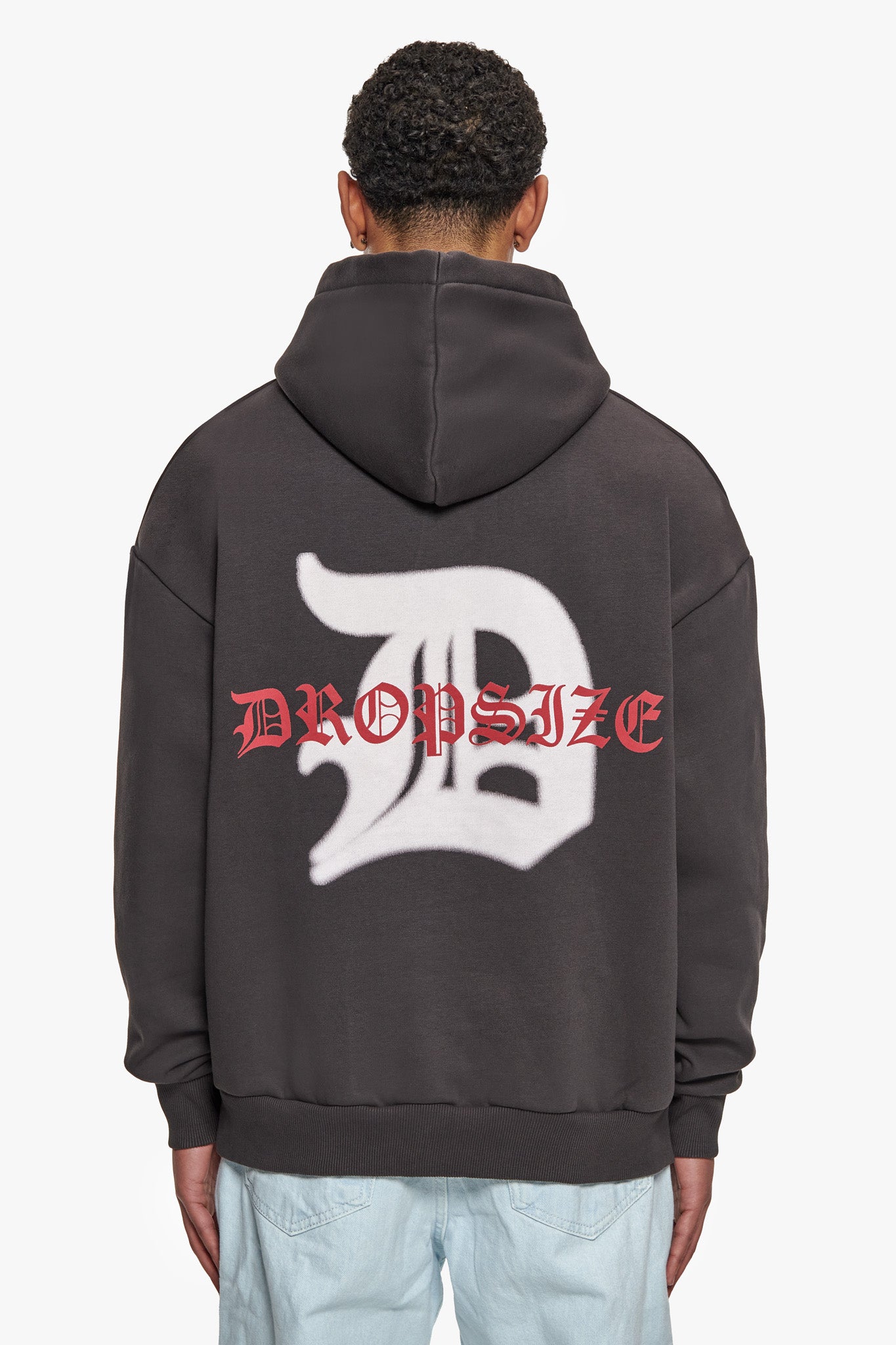 HEAVY OVERSIZE MID LOGO HOODIE WASHED BLACK